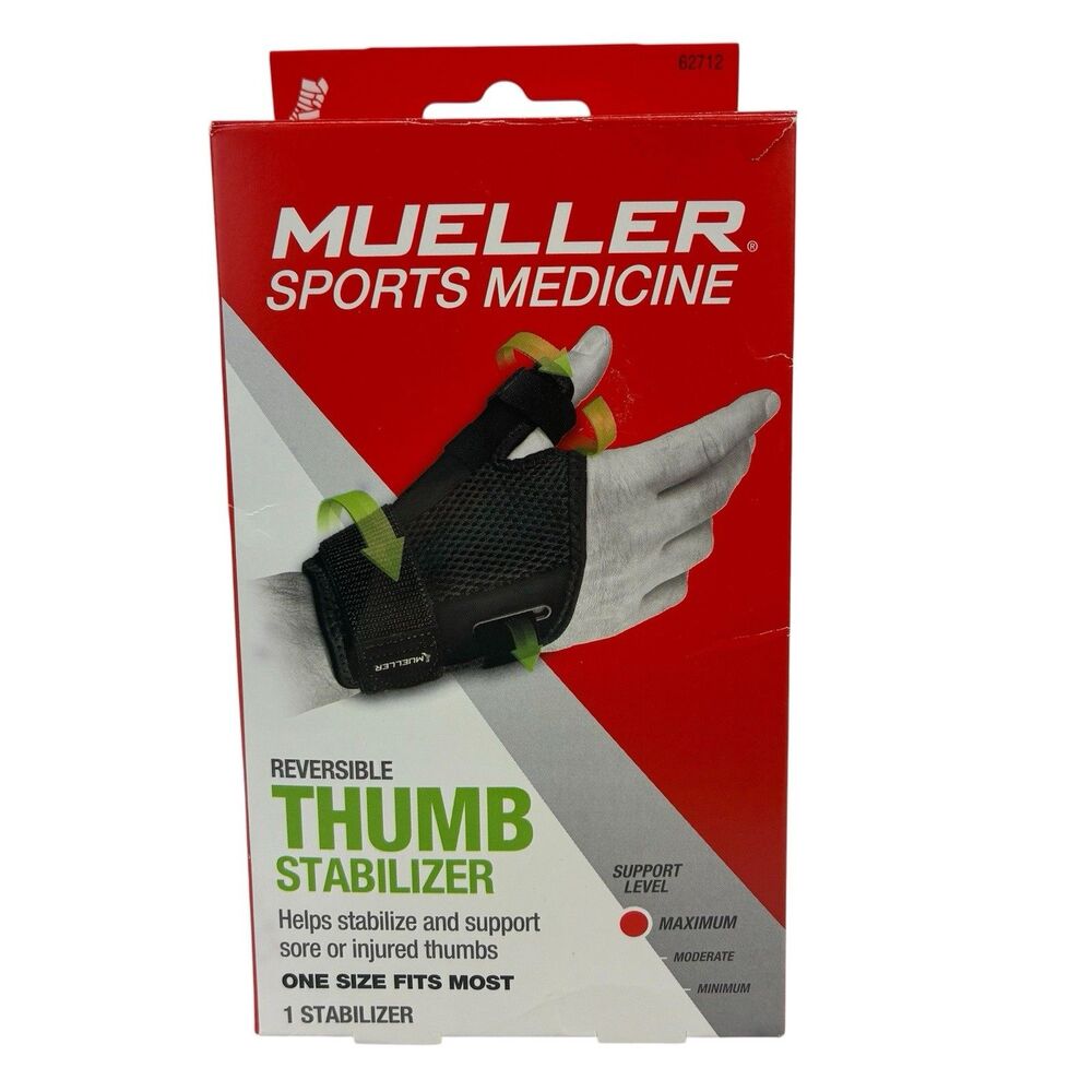 Mueller Sports Medicine Reversible Thumb Stabilizer, Black Fits 5.5-10.5" 62712